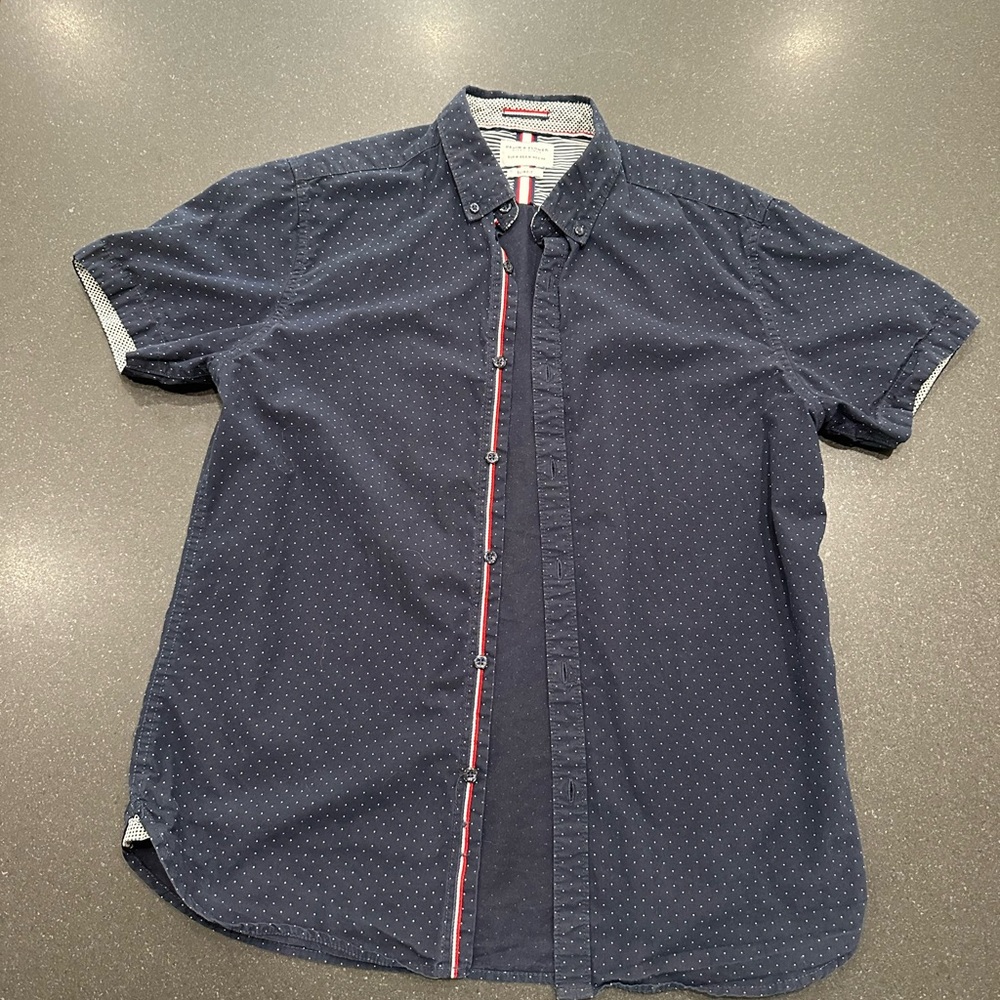 Denim & Flower Dark Blue Polka Dot Shirt